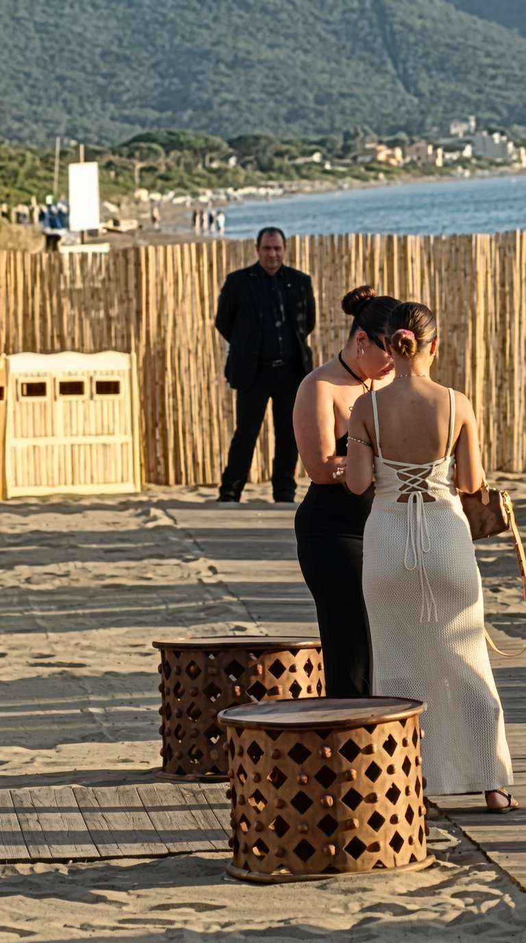 Addetto al controllo degli accessi per un evento sul litorale